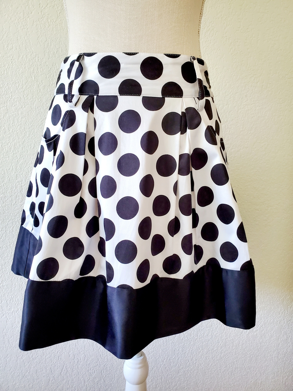 Papaya Black & White Polka Dot Circle Skirt